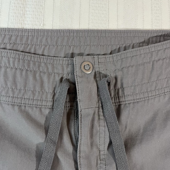 Y2K Nike 90s Grey Women Large Parachute Capri Cargo Track Baggy Wide Leg Pants - Picture 3 of 11